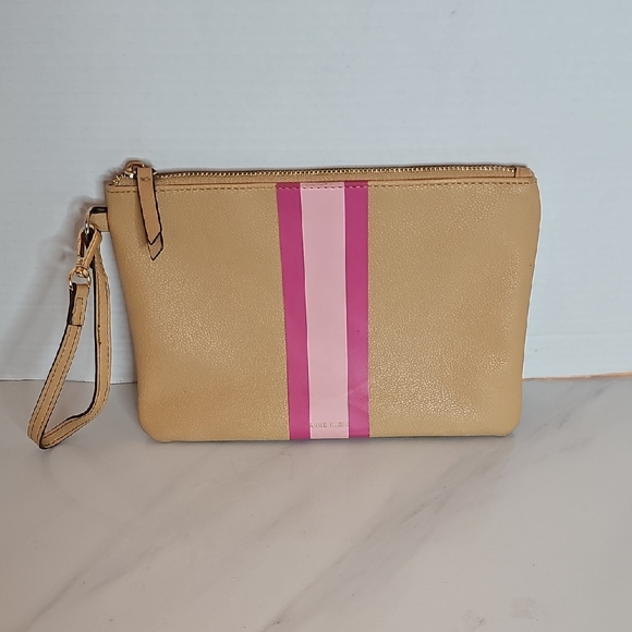 Anne Klein Handbags - Anne Klein Beige and Pink Wristlet Clutch